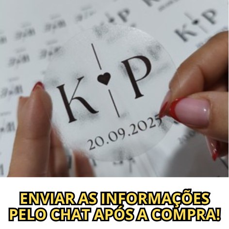 100 Adesivos Transparente Personalizado Casamento Iniciais Noivos, AdesivoCasamento, Noivado...