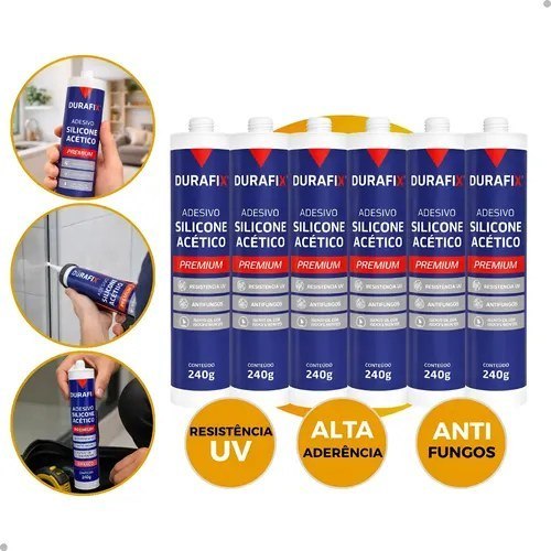 ⚠️ 12x Silicone Acético Vedação Construção Vidro Box Profissional