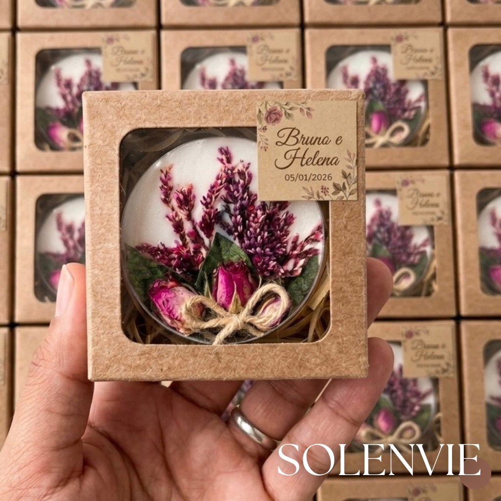 20/50 Lembrancinhas Personalizadas Sabonetes Artesanais Caixinhas Floral– Casamento Noivado...