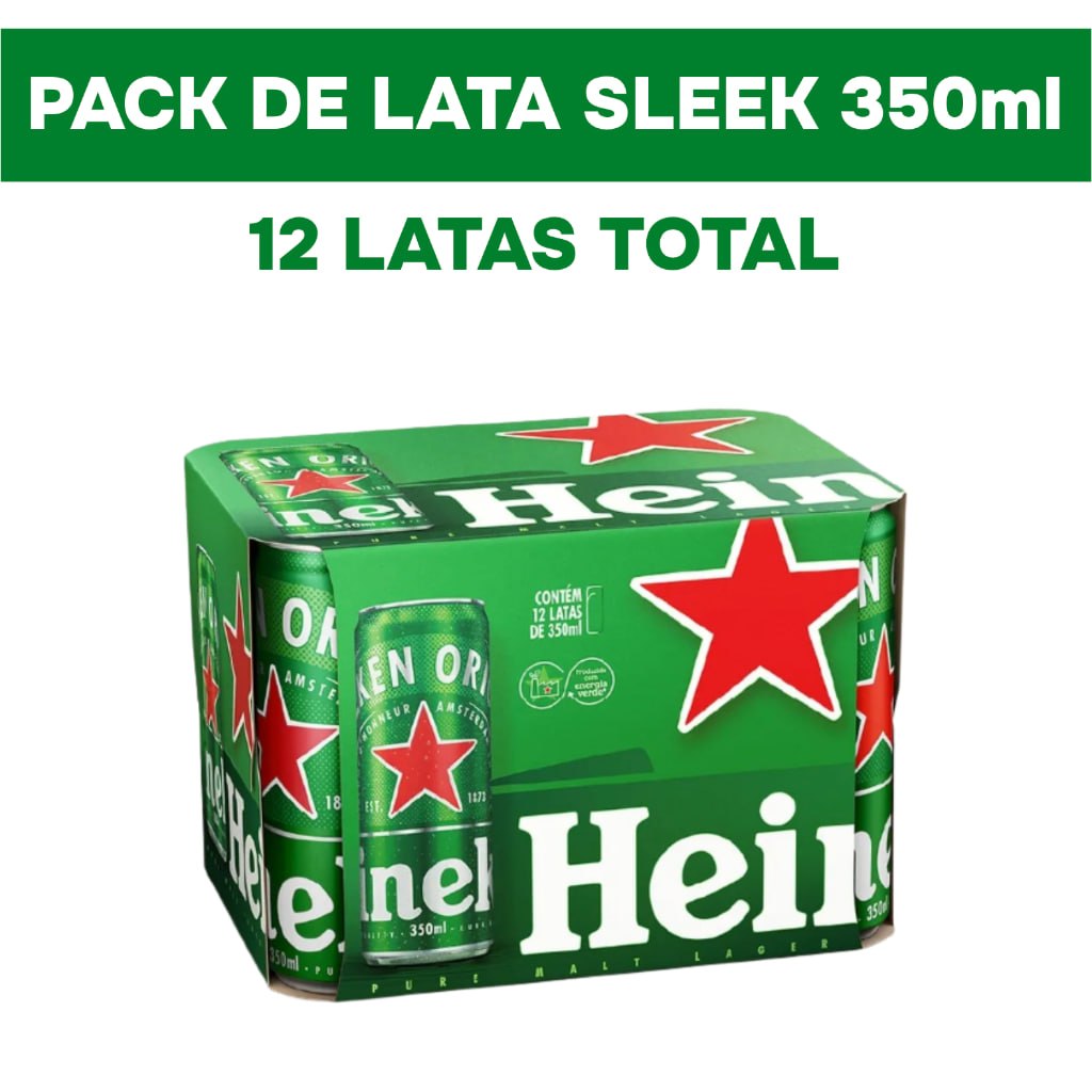 ⚠️ 2X CERVEJA LAGER HEINEKEN LATA 350ML - 12 UNID
