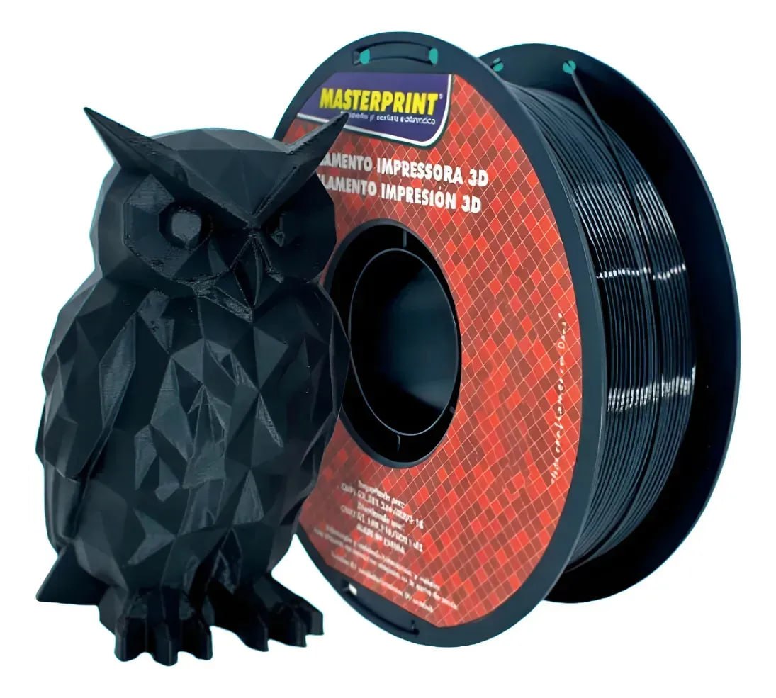 ⚠️ 2x Filamento Masterprint Petg 3d Cor Preto 1.75mm 1kg Original