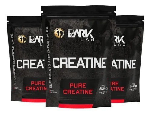 ⚠️ 3x Creatina Monohidratada Pura 500g Dark Lab Unidade