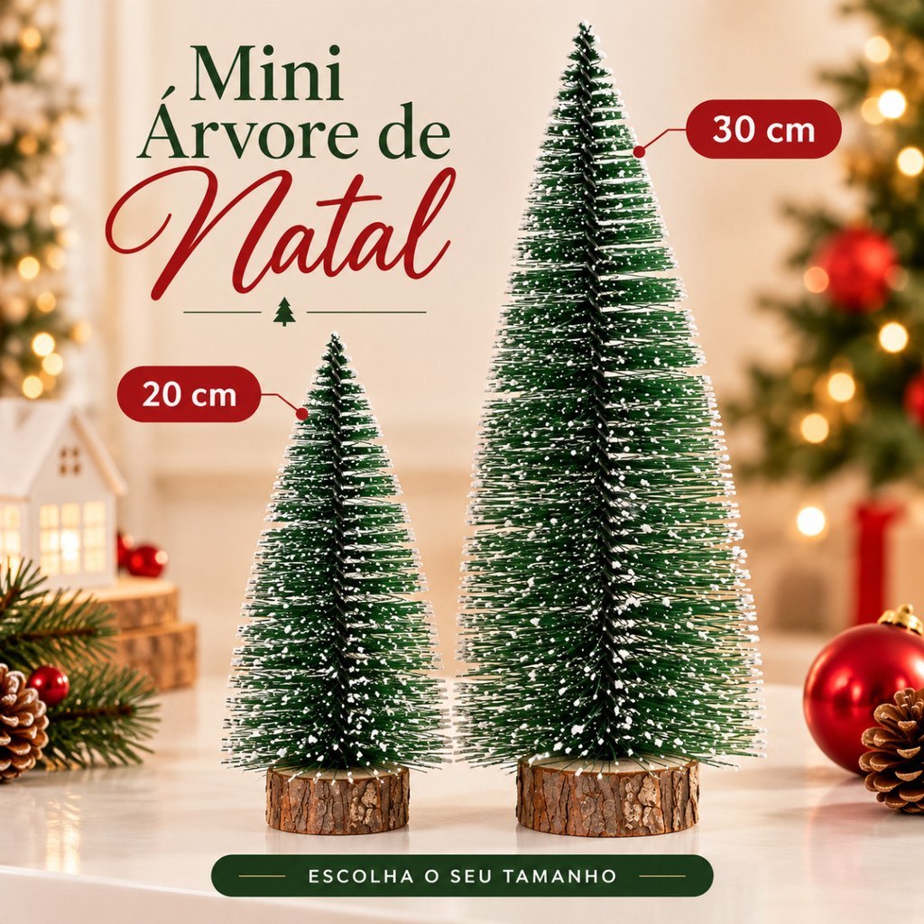 *🆘4 UNIDADESS 😯😯KIT 4 MINI ÁRVORES DE NATAL PINHEIRO DECORATIVO ENFEITE NATALINO PARA MESA P...