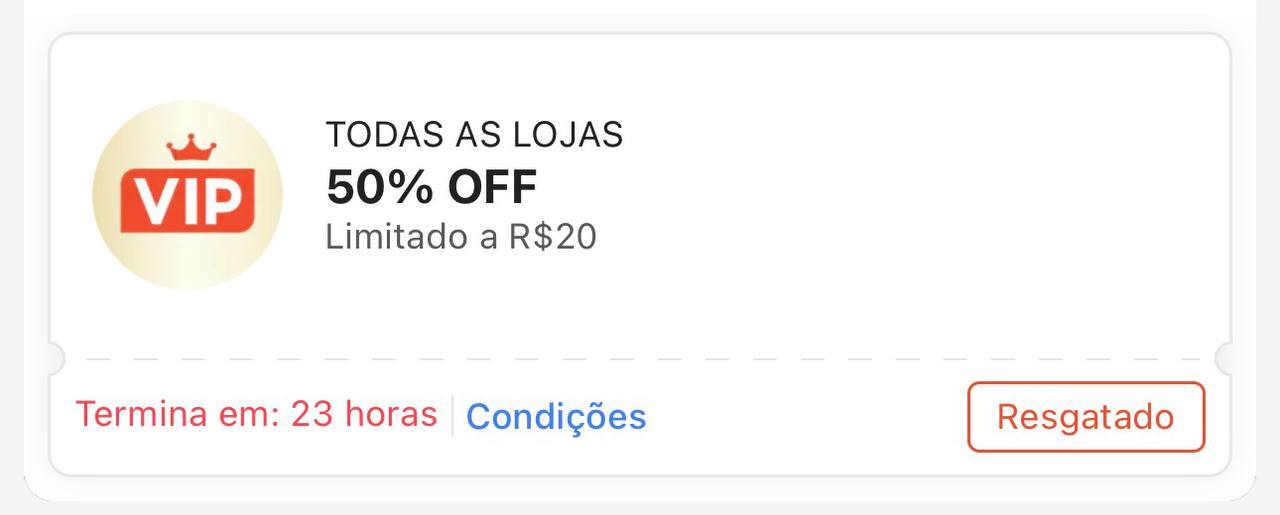 🏷️ 50% OFF Limitado a R$20