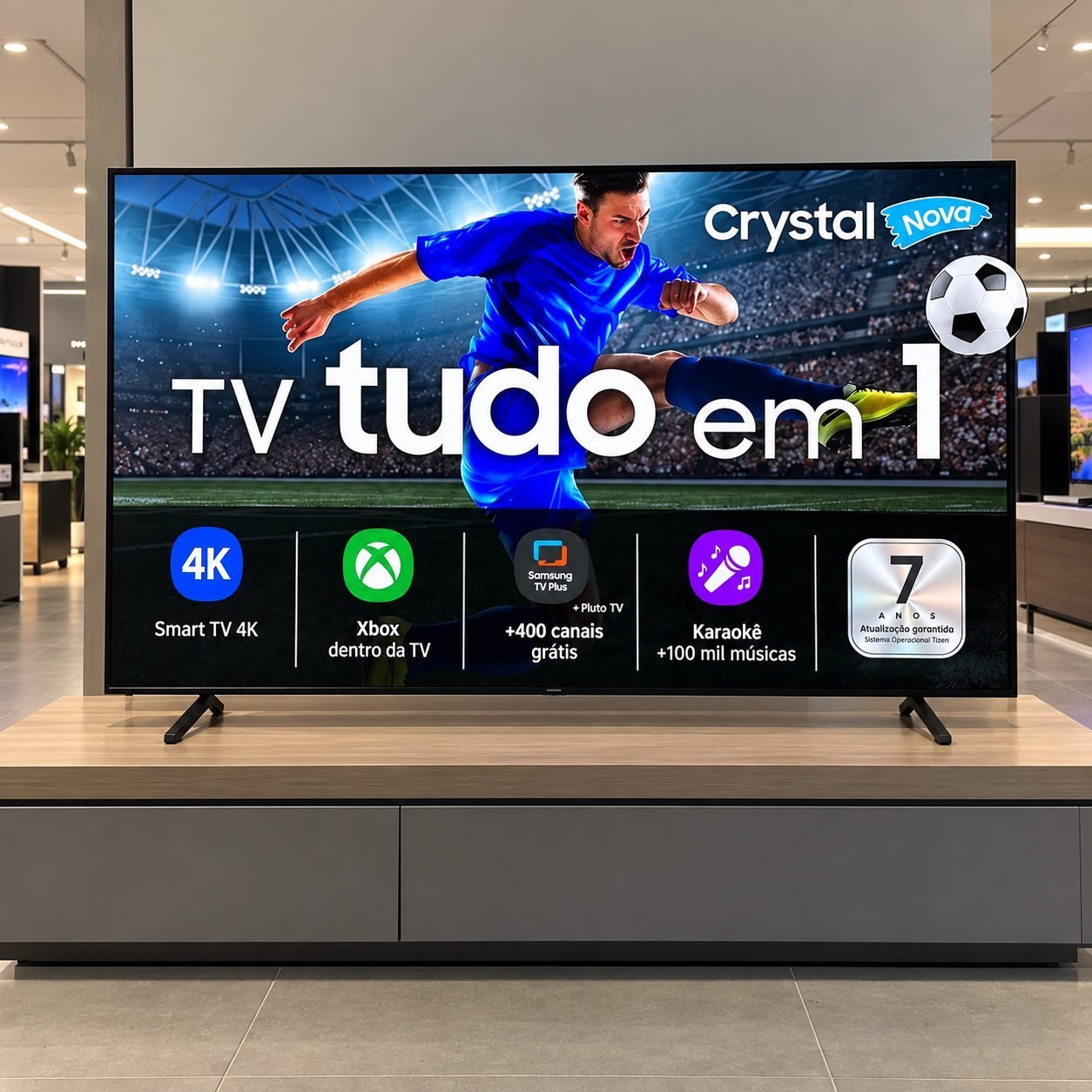 65 POLEGADAS PRA DISCORDAR DO JUIZ COM RIQUEZA DE DETALHES. ⚽