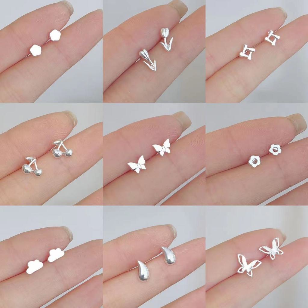 925 Brincos Silver Stud/De Design Simples Para Meninas Estilo ins Novo