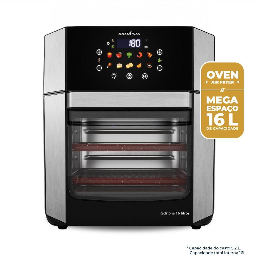 ⚠️ AIR FRYER OVEN BRITÂNIA 16L 4 EM 1 PORTA REMOVÍVEL BAF16A