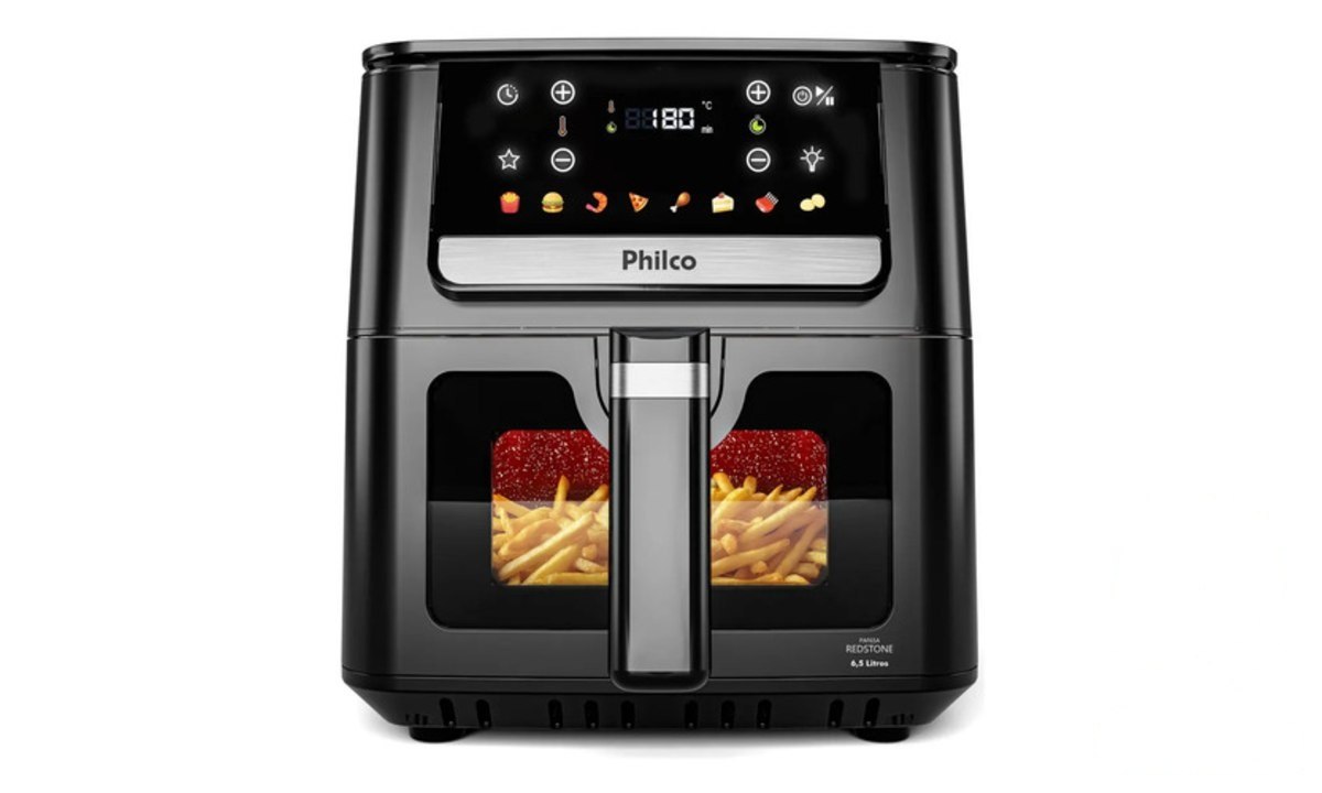 ➡️ Air Fryer Philco 6,5L Visor Glass e Redstone 1700W PAF65A