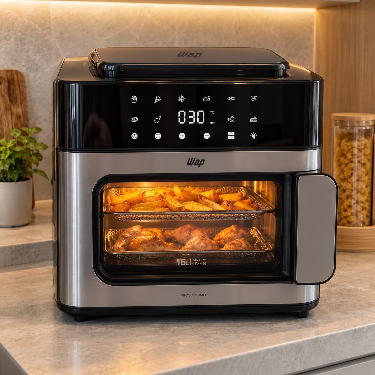 Air Fryer Wap Multi-comb Digital Wafc16 De 16l Preto E Cinza 220v