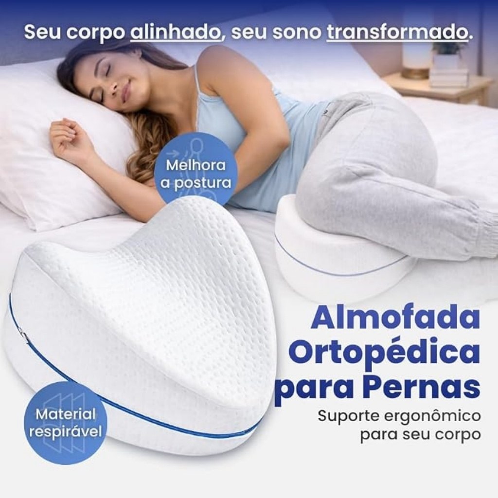 🔥 ALMOFADA ENTRE AS PERNAS E JOELHOS, ESPUMA DE MEMÓRIA, TRAVESSEIRO PARA DORMIR DE LADO