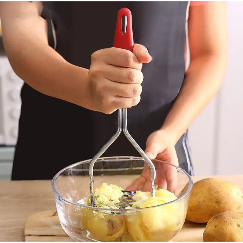 AMASSADOR DE BATATAS LEGUMES MULTIUSO AÇO INOX 24CM