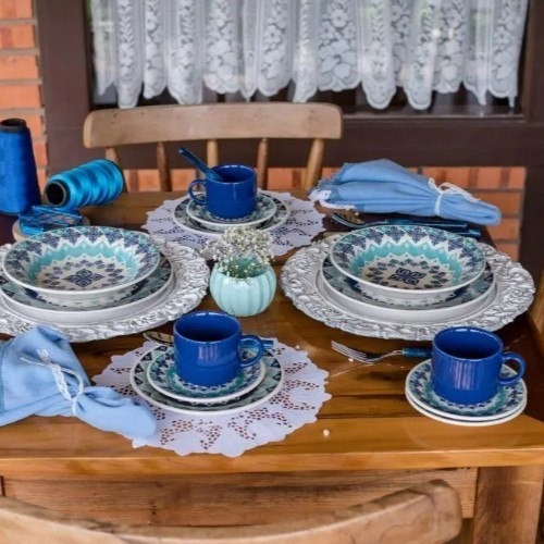Aparelho de Jantar Oxford Cerâmica Lola 30 Pç Biona