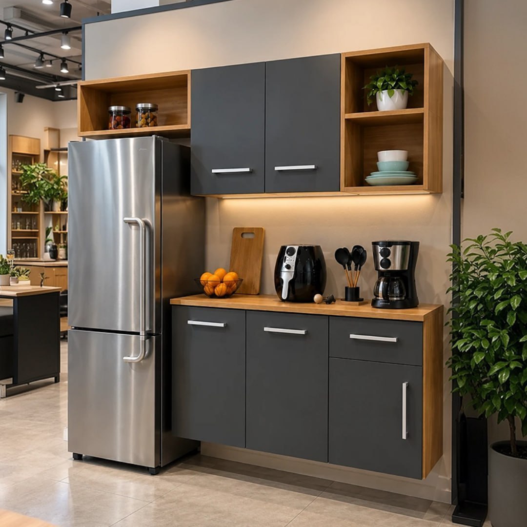 Armário De Cozinha Completo 5 Portas 1 Gaveta Com Nichos