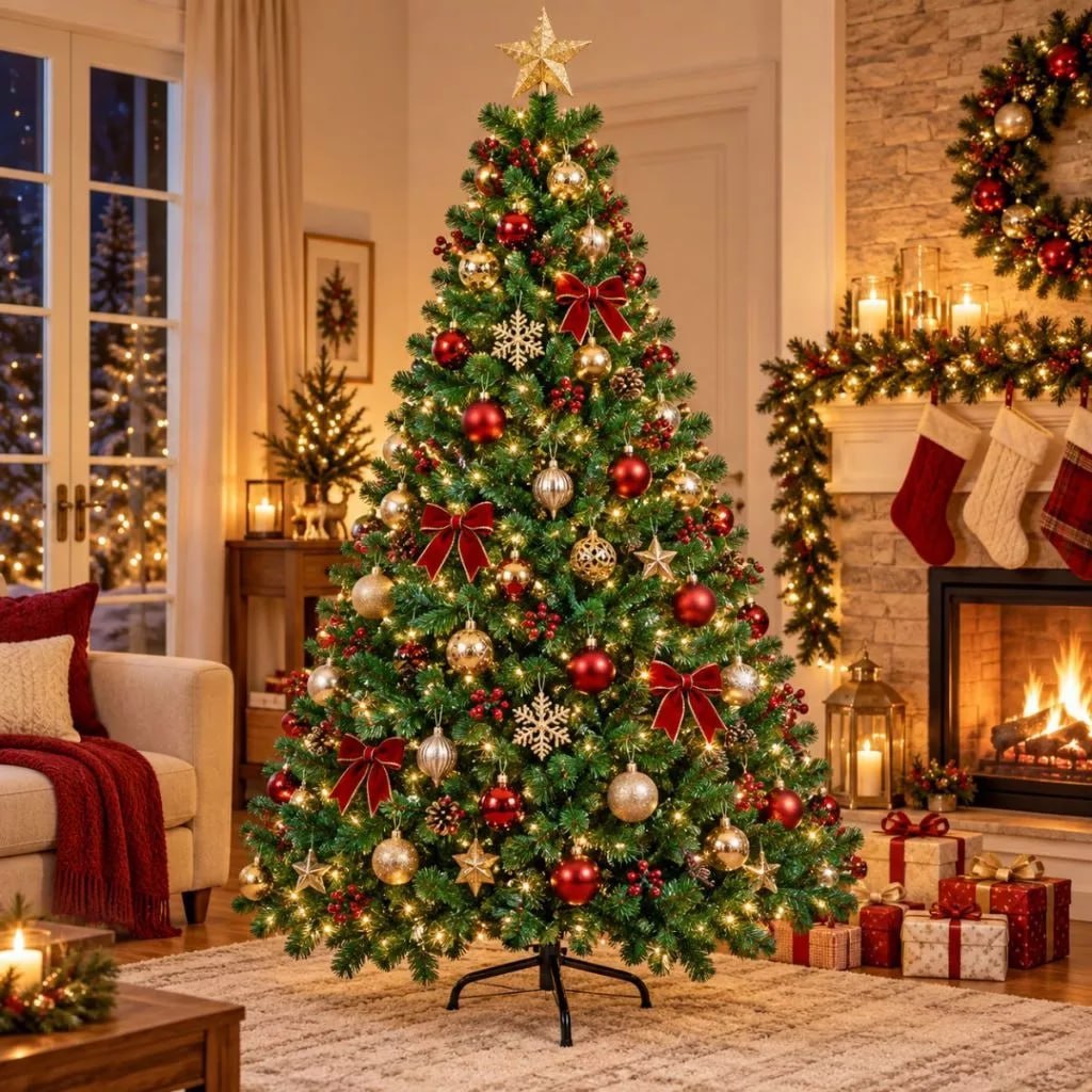 Árvore de Natal 1,80 Metros Grande PVC 650 Galhos Pinheiro de Luxo Decoração de Natal