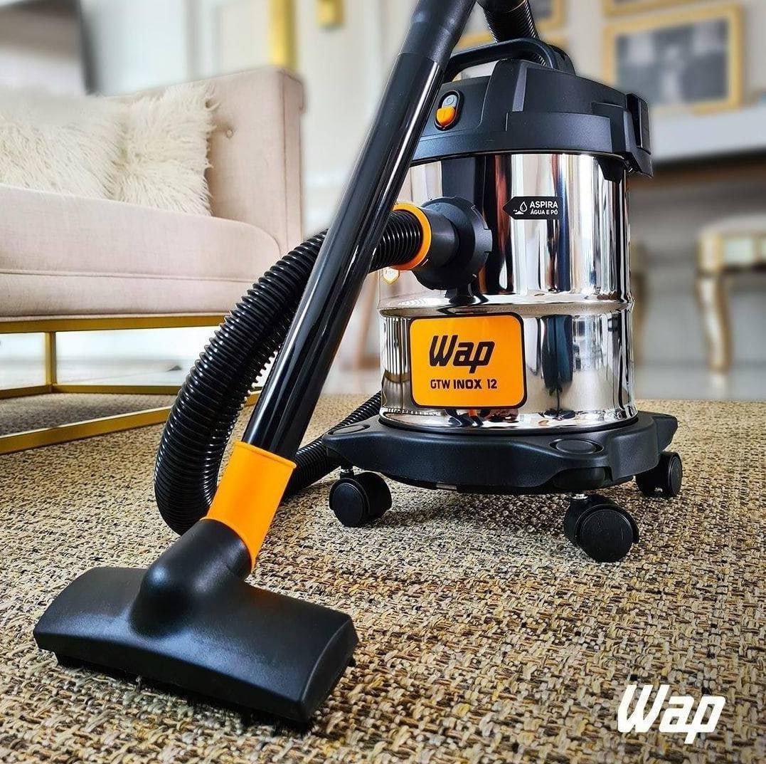 Aspirador De Pó E Água Wap Gtw Inox 12 1400w 127v Q11 Aço Inoxidável/preto/amar