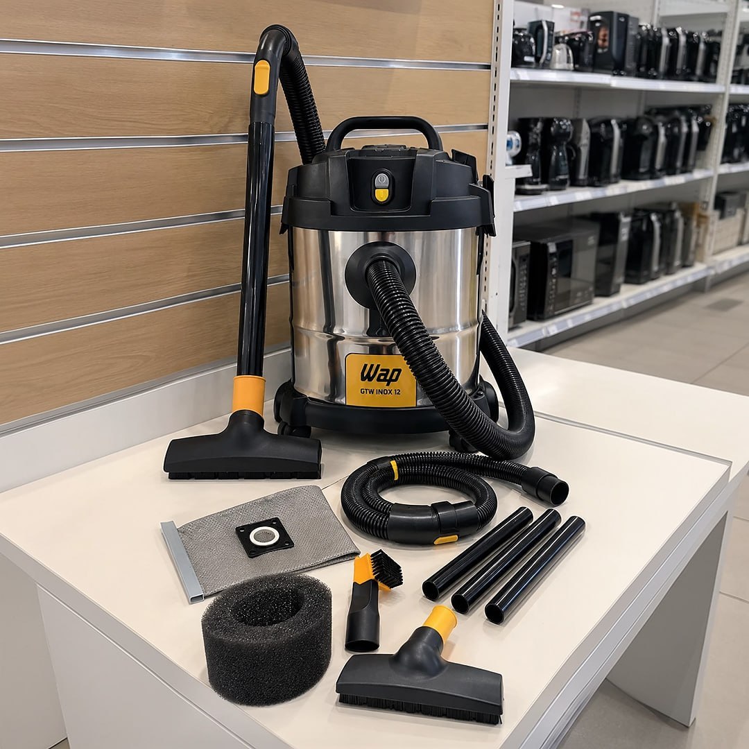 Aspirador de Pó e Água Wap GTW Inox 12 1400W com Bocal de Sopro 220V