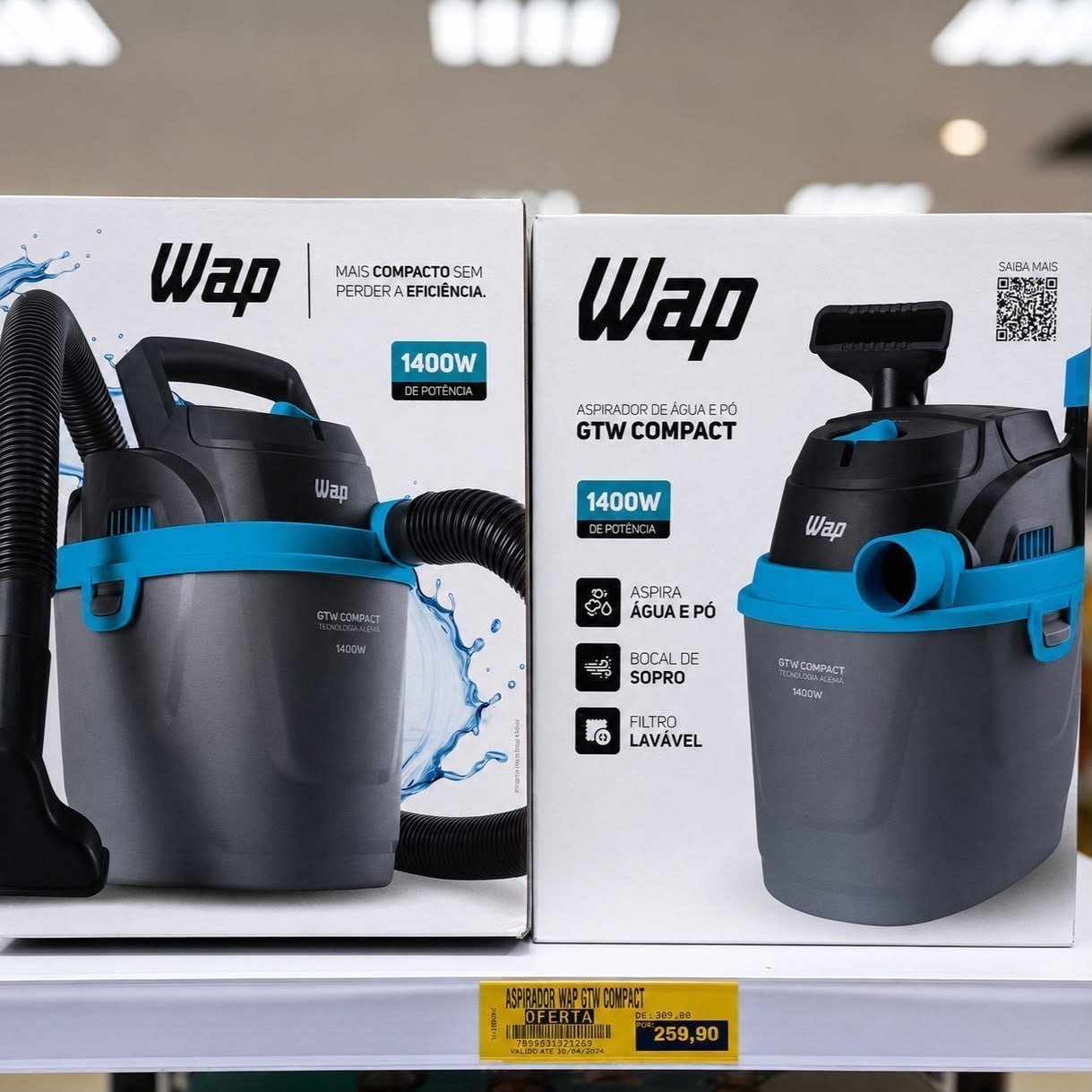 Aspirador De Pó E Líquido Portátil Wap Gtw 1400w 5,5L 220V*