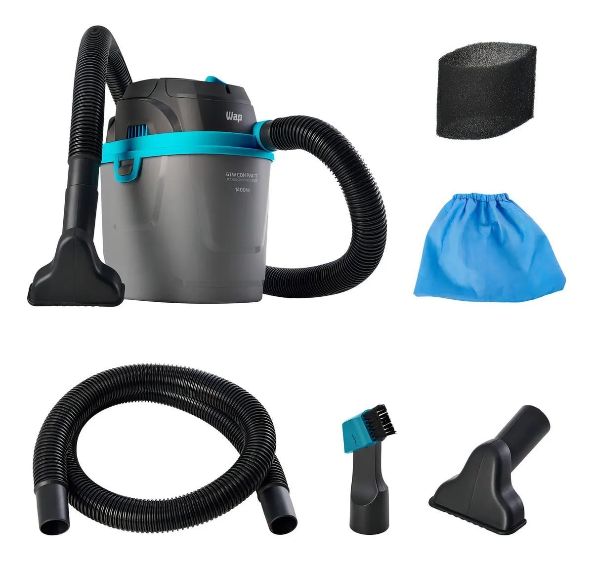 ➡️ Aspirador De Pó E Líquido Portátil Wap Gtw Compact 1400w 5,5L 220V