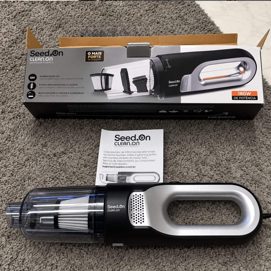 Aspirador De Pó E Sujeiras Automotivo Potente 180w Com Filtro Hepa E Cabo De 4,0m Para Carro...