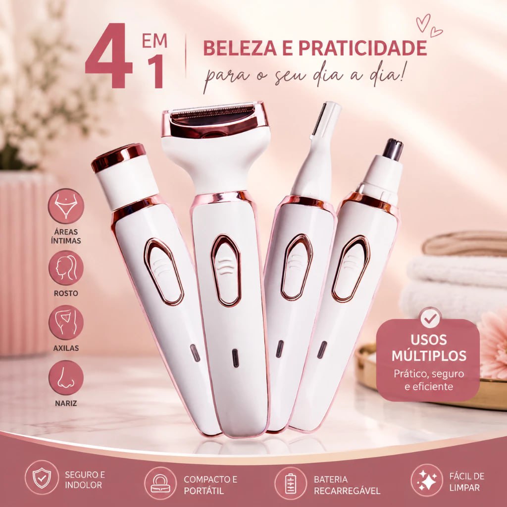 Barbeador Elétrico 4 Em 1 Para Mulheres Remoção De Pelos Corporais feminino/aparador de pelo...