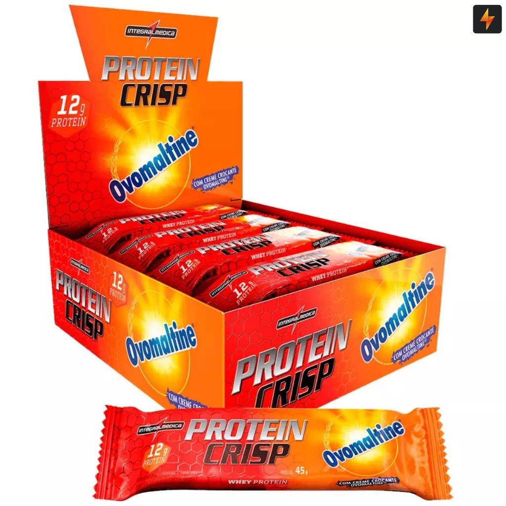 BARRA DE PROTEÍNA OVOMALTINE PROTEIN CRISP BAR 45G DISPLAY 12 UNIDADES INTEGRALMEDICA