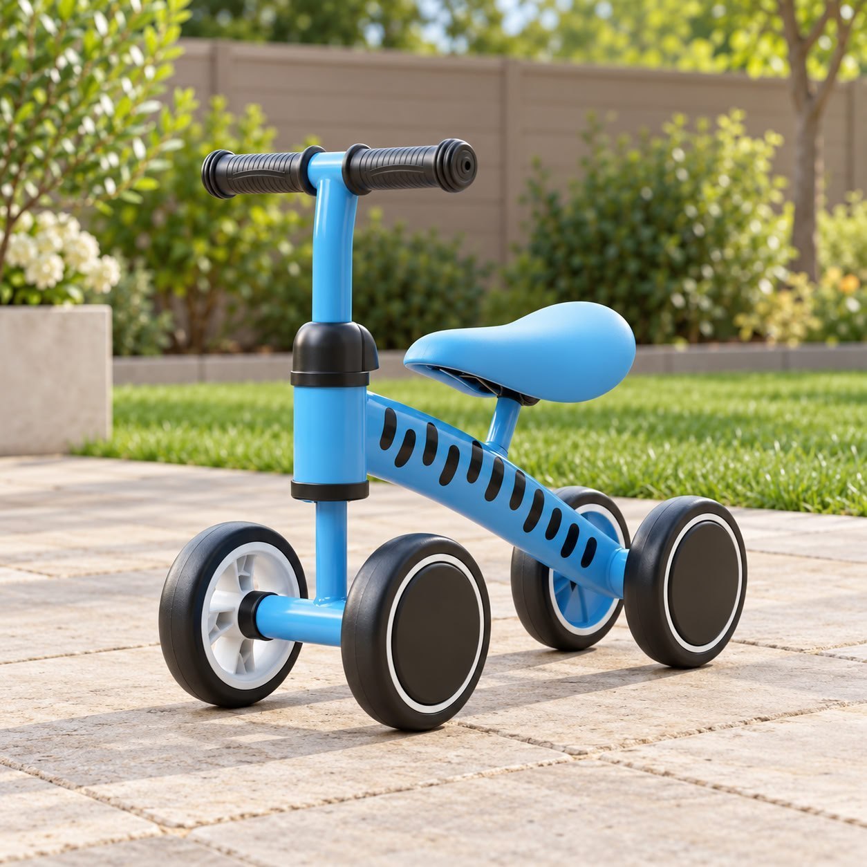 Bicicleta Equilíbrio Brinq Kids Sem Pedal Andador Infantil Azul 4 Rodas