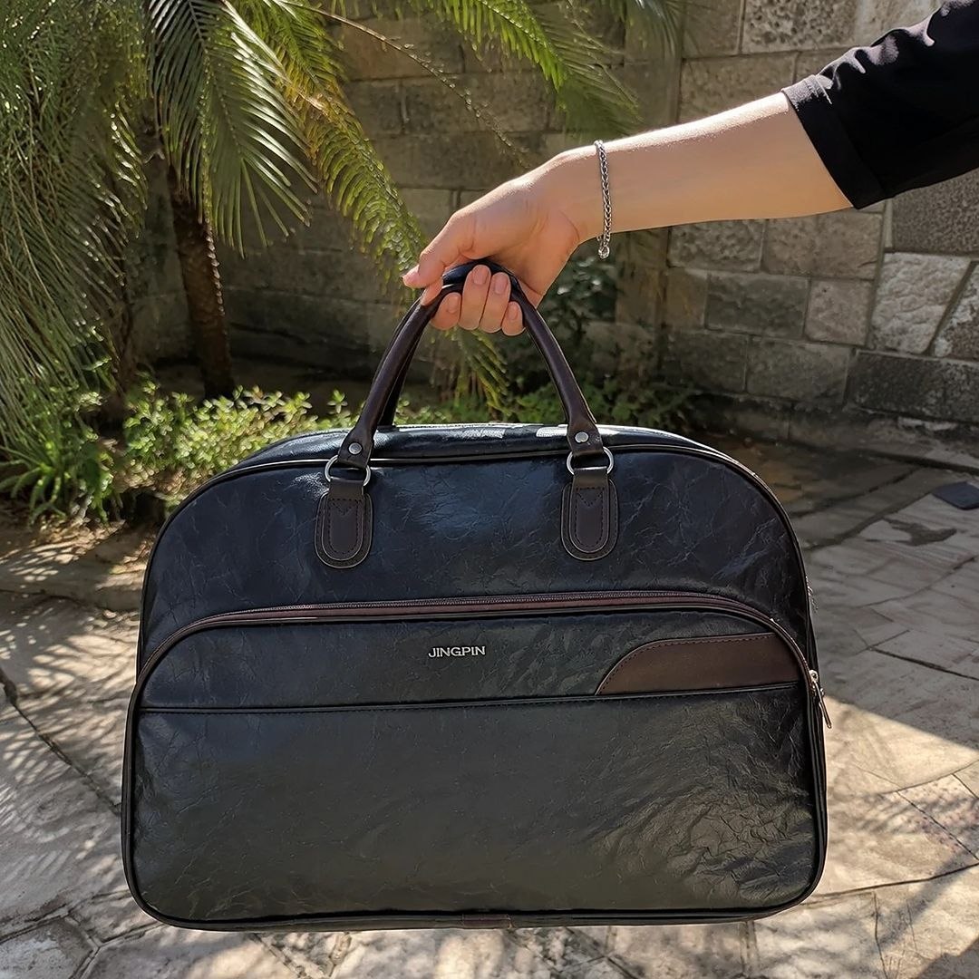 Bolsa Couro Grande De Viagem Mala Mão Resistente Preta Artestore*