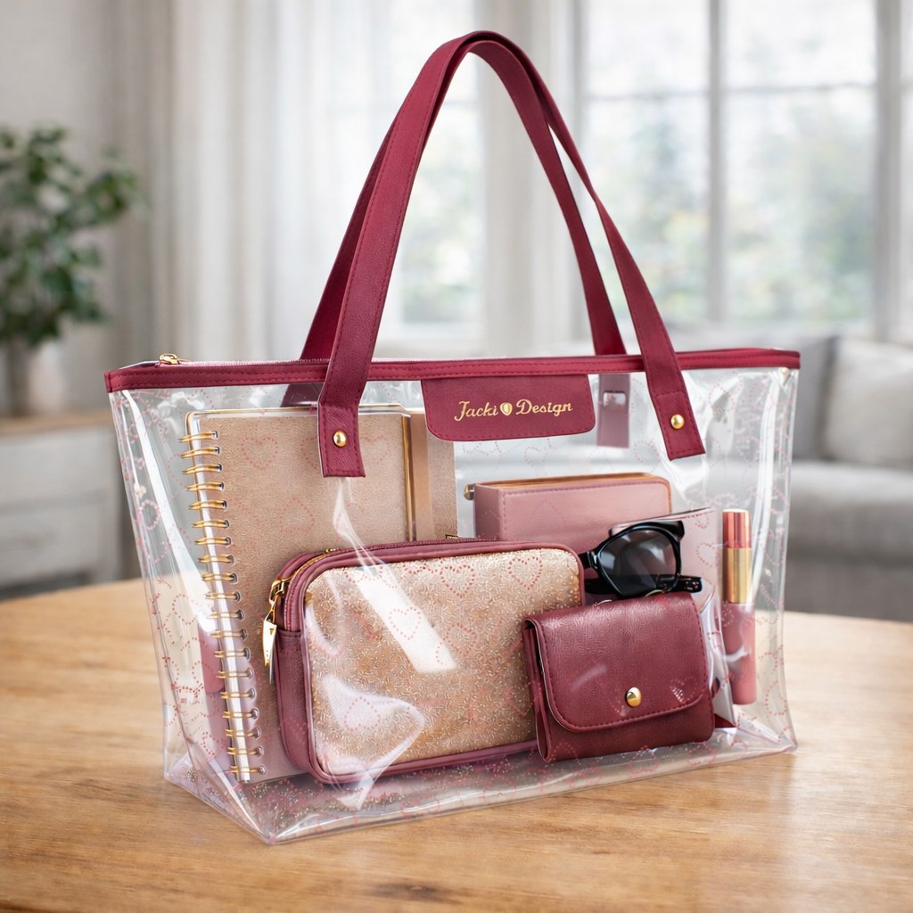 Bolsa Transparente para Trabalho - Leve e Espaçosa Jacki Design