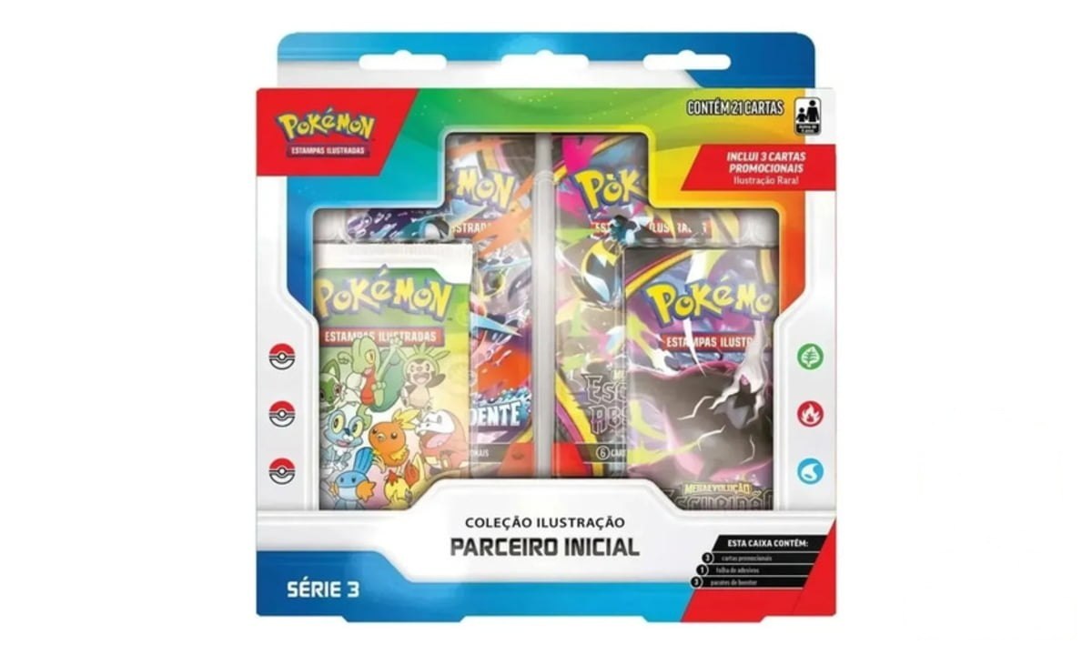 ➡️ Box Pokémon TCG Parceiros Iniciais Série 3 Estampas Ilustradas Copag 2026
