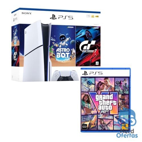 ➡️ Bundle GTA VI + PlayStation 5 Slim Disk Pacote Astro Bot e Gran Turismo 7