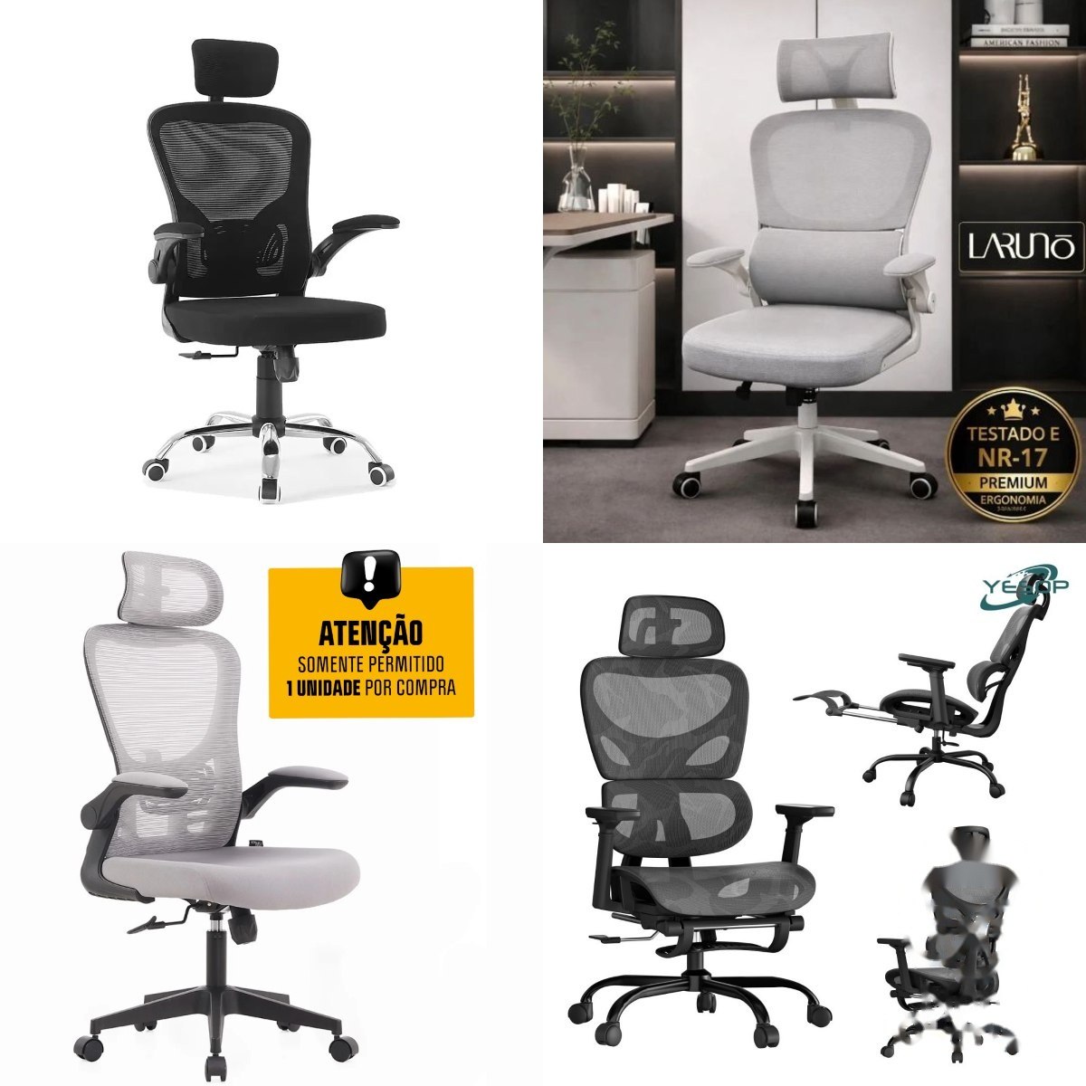 ➡️ Cadeira De Escritório Dr. Office Handy V2, Mesh, Cinza e Preta, Dr-Ch-Hv2r1dgf