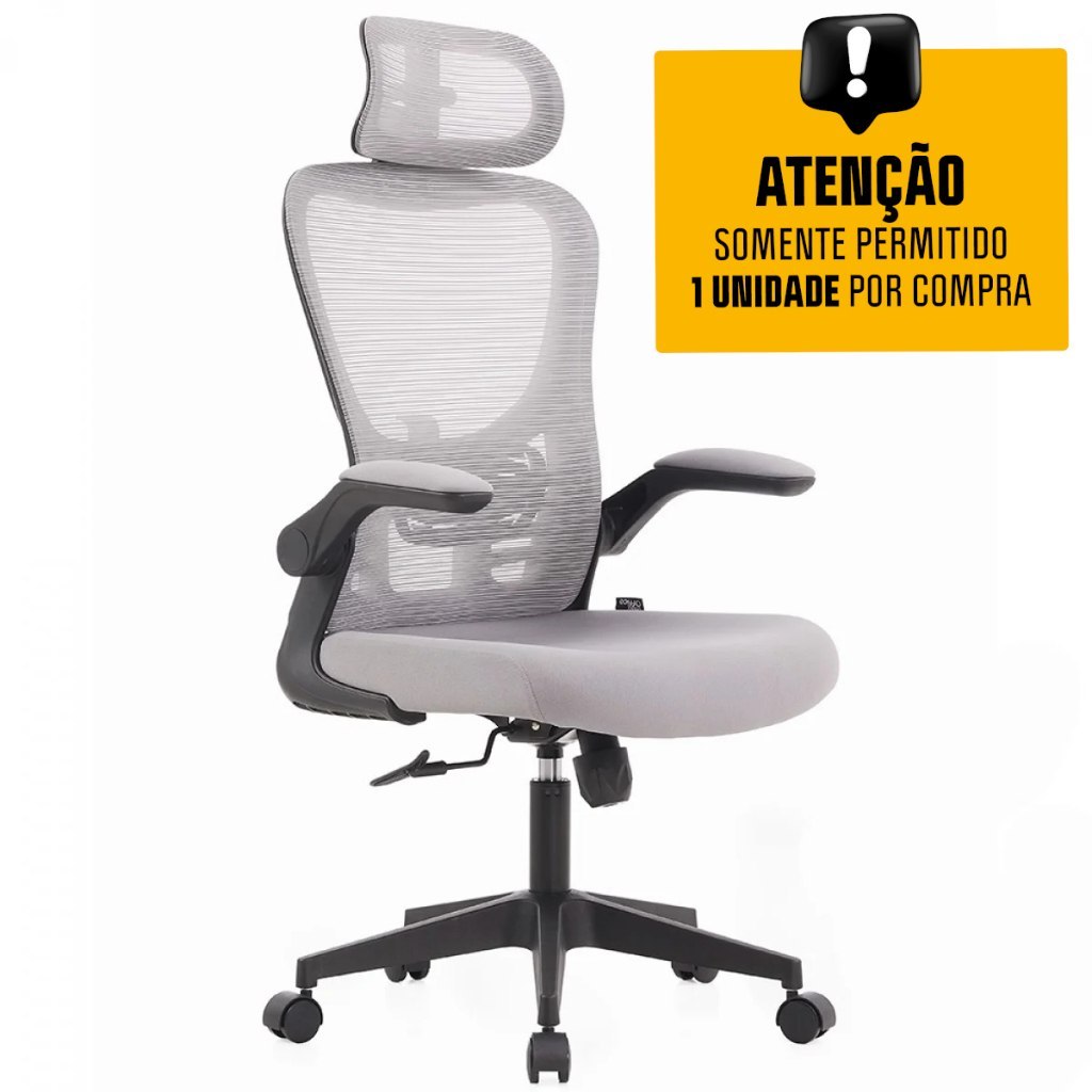 ⚠️ CADEIRA DE ESCRITÓRIO DR. OFFICE HANDY V2, MESH, CINZA E PRETA, DR-CH-HV2R1DGF