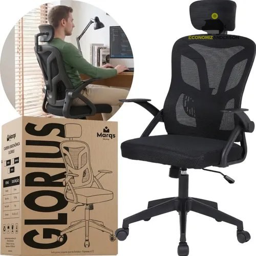 ➡️ Cadeira De Escritorio Ergonomica Nr17 Glorious Marqs Home Giratoria Resistente Reforçada...