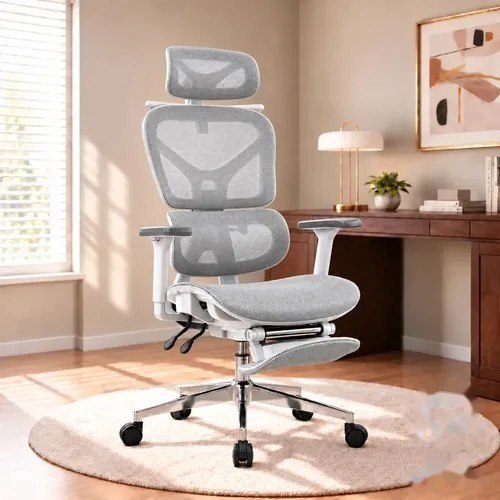 ⚠️ Cadeira de Escritório Presidente Sweet Studio Ergonômica Cinza Com Apoio Lombar e Para Pés