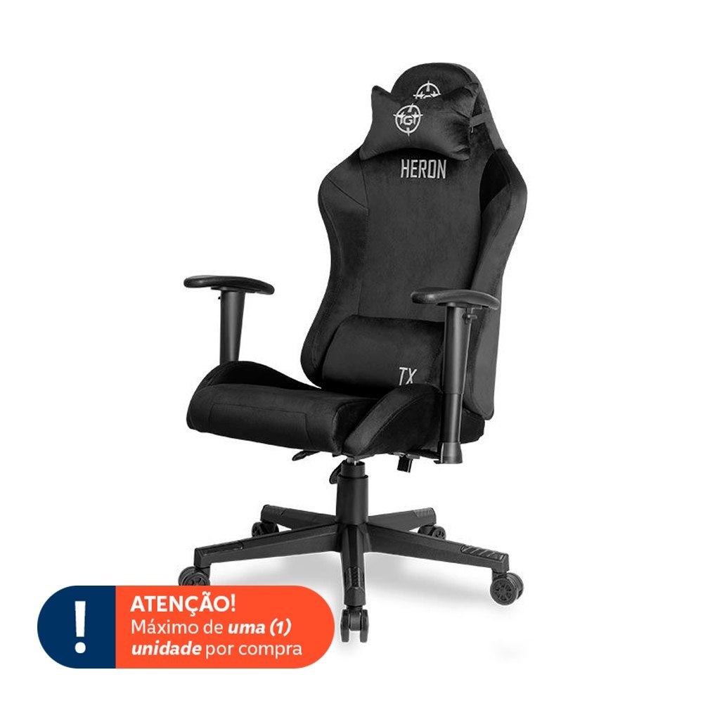 ⚠️ CADEIRA GAMER TGT HERON TX TECIDO, PRETO, TGT-HRTX-FB03