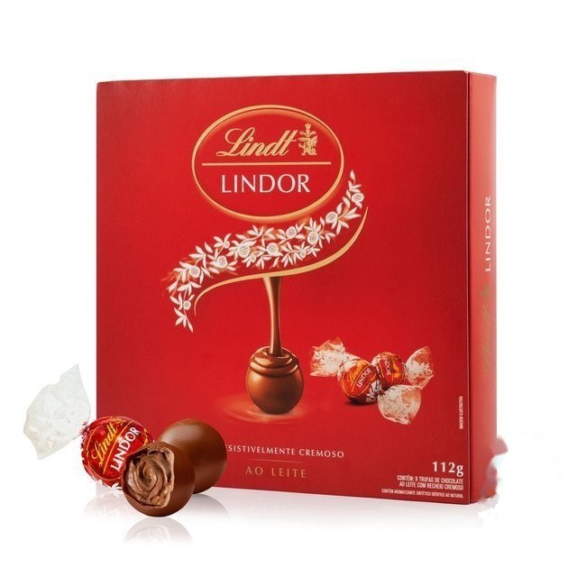 ⚠️ CAIXA DE BOMBONS LINDT LINDOR AO LEITE 112G
