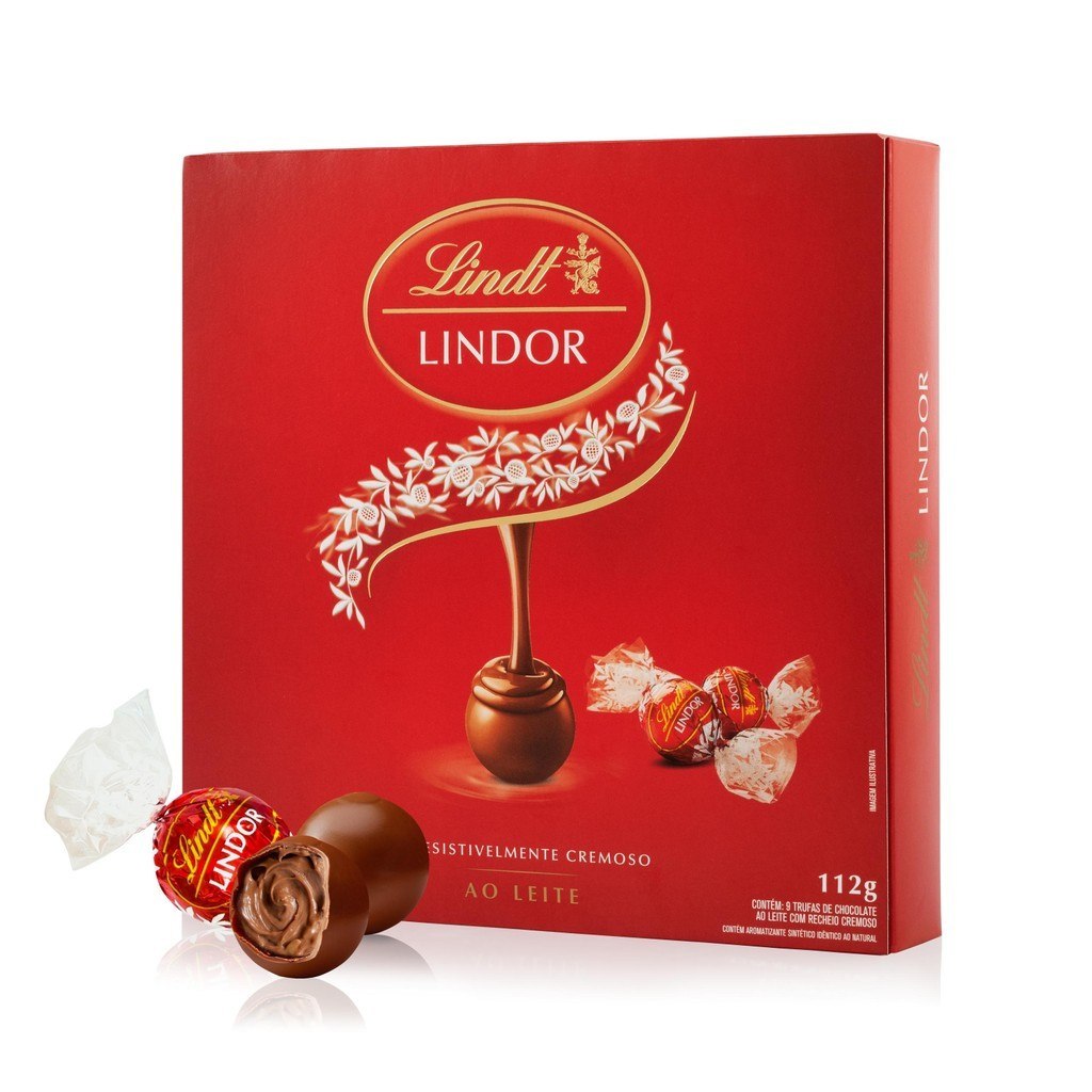 ⚠️ CAIXA DE BOMBONS LINDT LINDOR AO LEITE 112G