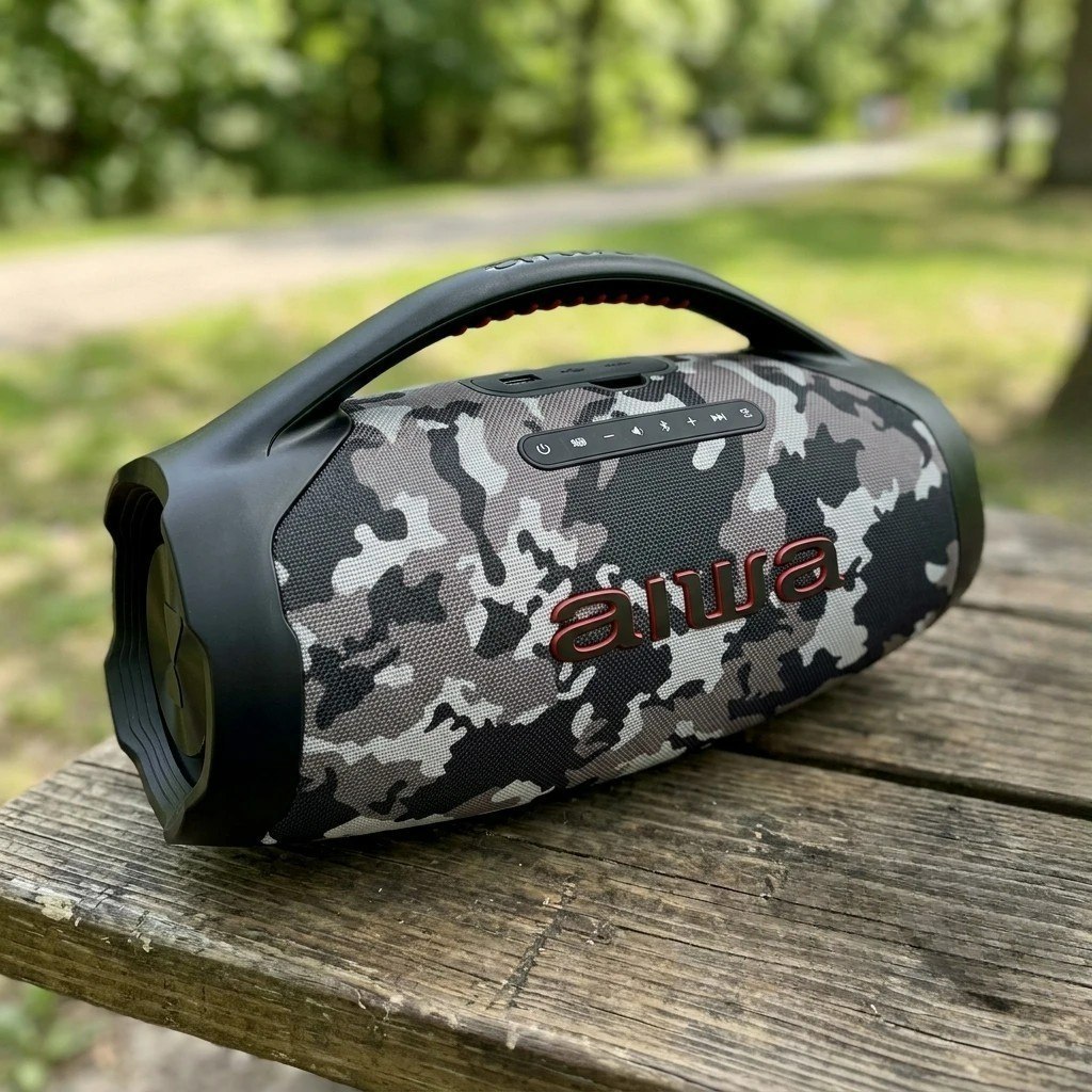Caixa de Som Bluetooth Aiwa Boombox BBS-01-BG 200W Camuflada