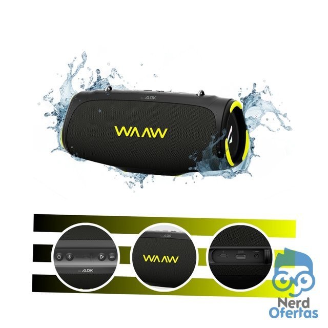 ➡️ CAIXA DE SOM BLUETOOTH BOOMBOX BOOM 110 40W RMS IPX7 WAAW BY ALOK