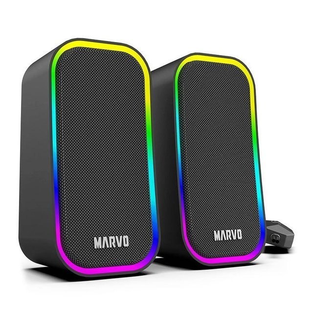 ⚠️ CAIXA DE SOM MARVO SG-285, RGB, 3W RMS, PRETA, SG-285-BK