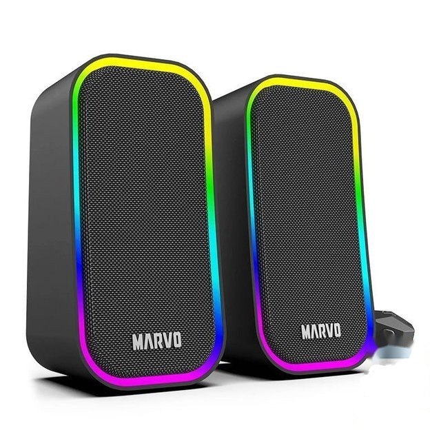 ➡️ CAIXA DE SOM MARVO SG-285, RGB, 3W RMS, PRETA, SG-285-BK