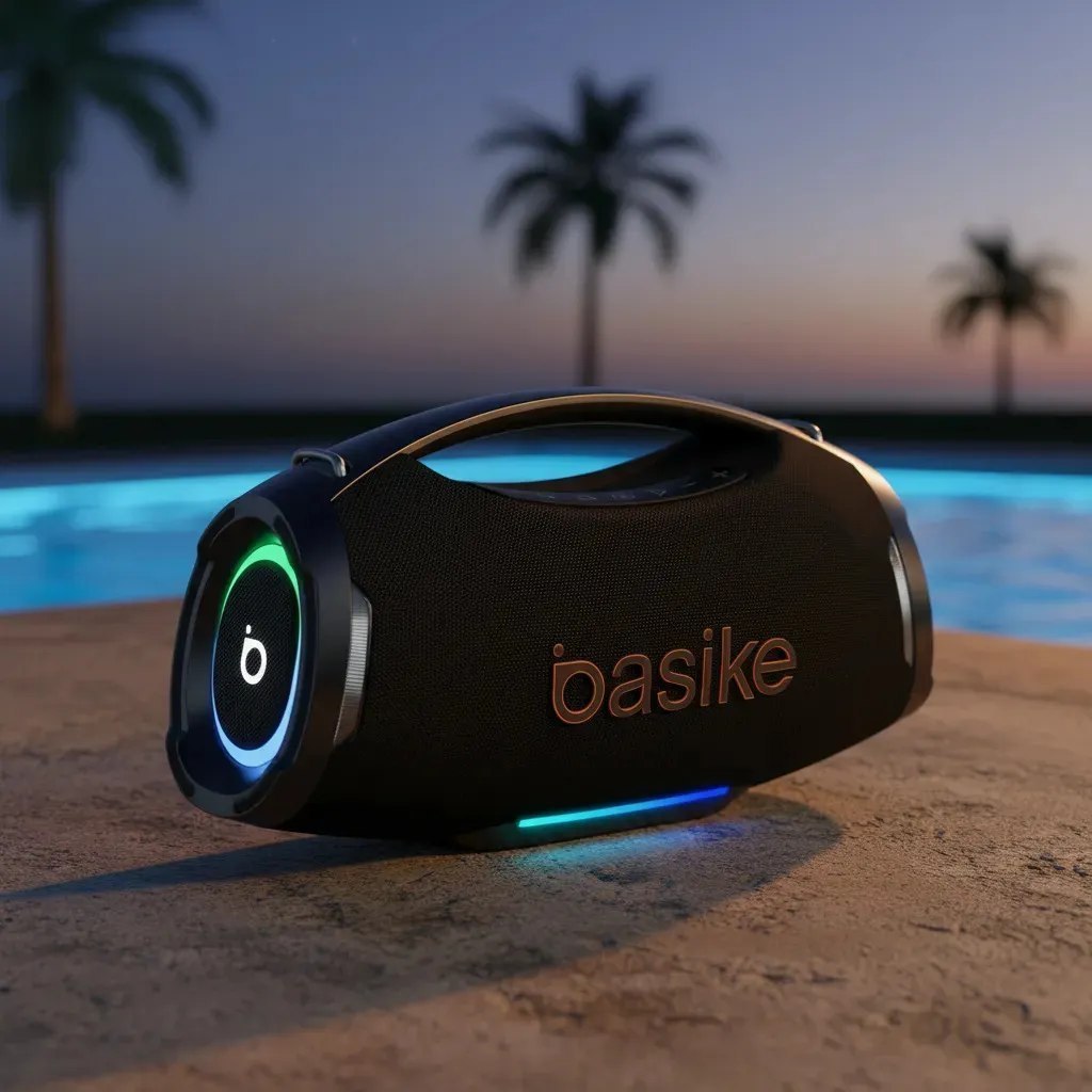 ➡️ Caixa de Som Portátil Basike Bluetooth 200W Com Graves Reforçados e À Prova D'Água