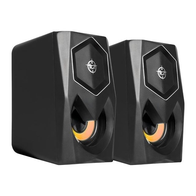 ⚠️ CAIXAS DE SOM PARA PC TGT SENTRY, RAINBOW, 2X3W RMS, PRETO
