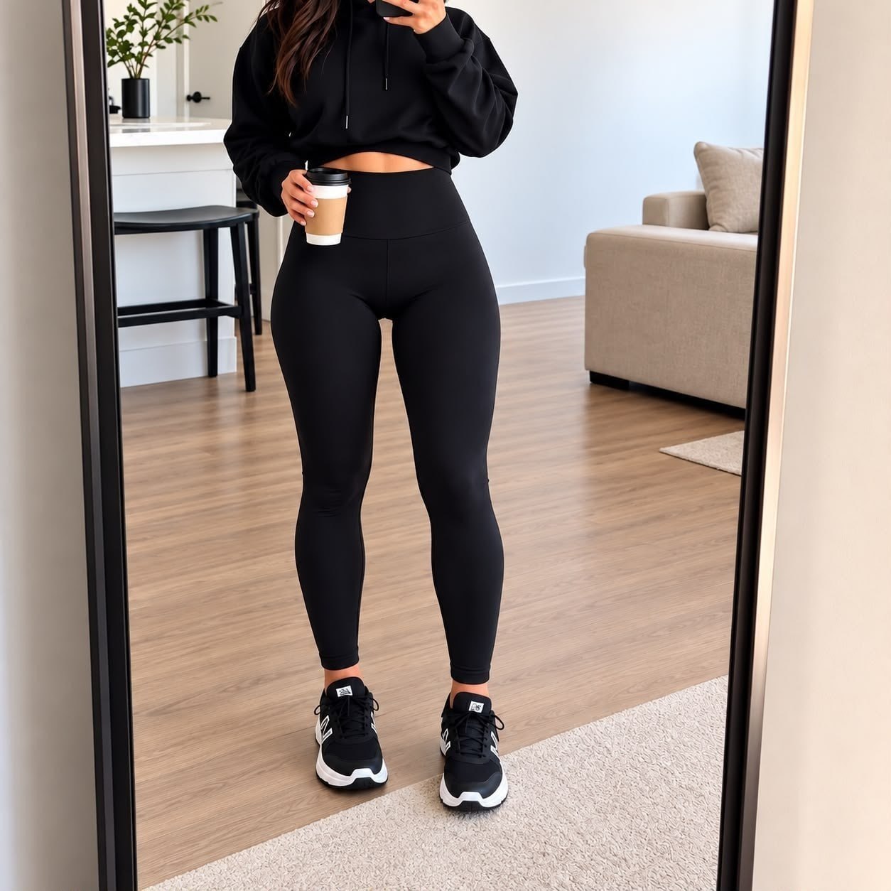 Calça Legging Cintura Alta Flanelada*