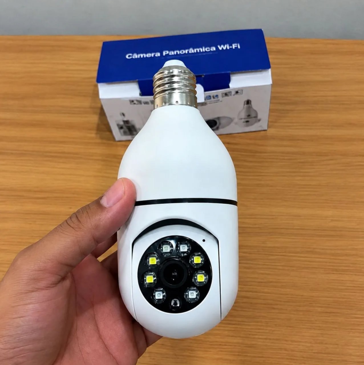 Câmera segurança wi-fi ip sem fio V360 encaixe lampada aplicativo ptz full HD visão noturna