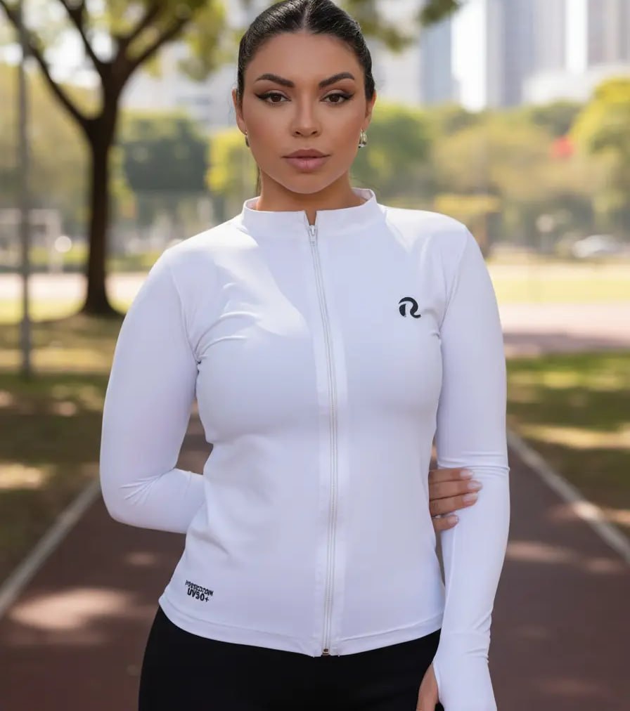 Camiseta Térmica Uv 50 Blusa Academia Proteção Solar Zíper