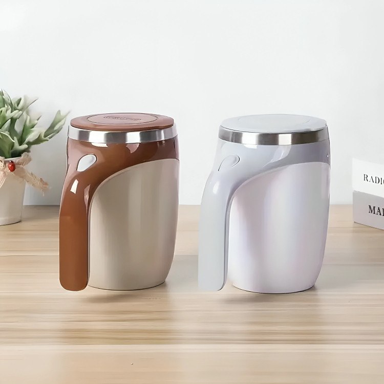 Caneca Misturadora Elétrica Magnética Automática Mixer Café Leite Chocolate Copo Aço Inox co...