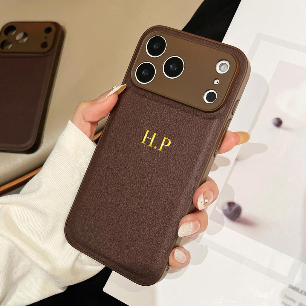 🔥 CAPA DE COURO FALSO CLÁSSICA DE LUXO PERSONALIZADA PARA IPHONE 18 17 16 15 14 13 12 11 PRO...