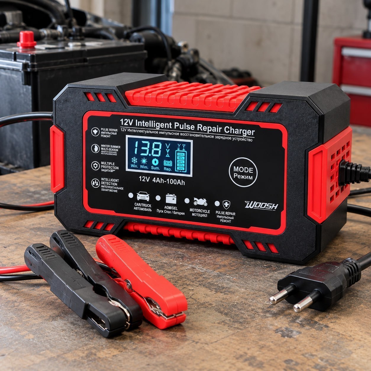 Carregador Inteligente De Bateria Automotiva 12v 6a Bivolt*
