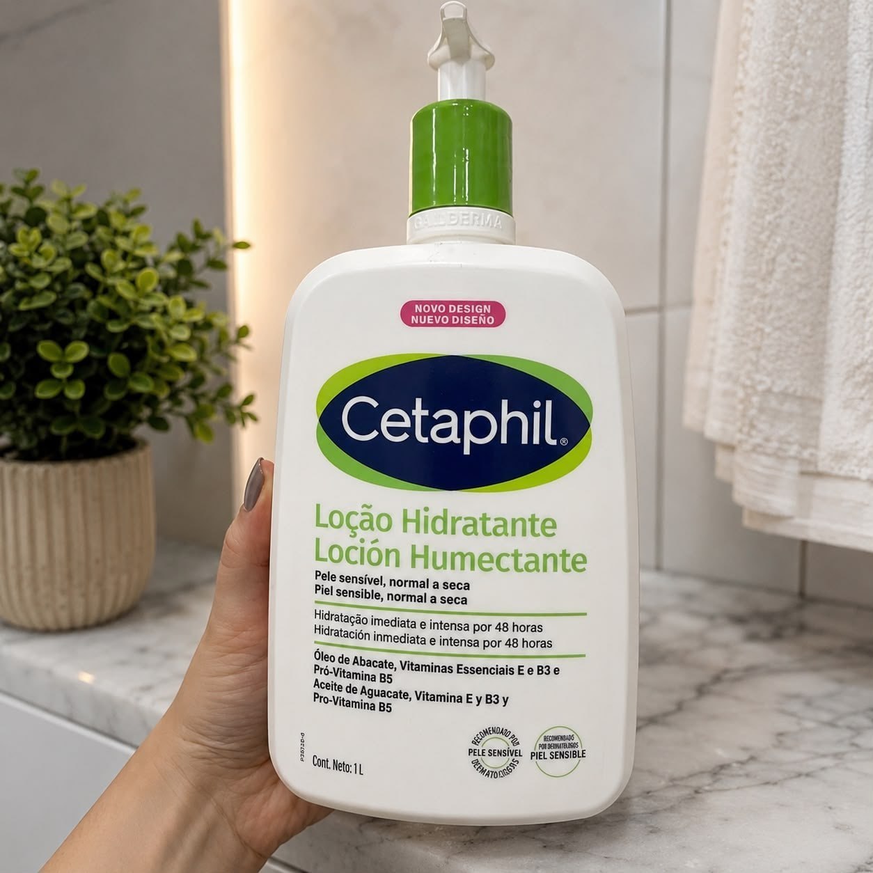 Cetaphil Loção Hidratante Corporal e Facial para Pele Sensível 1L